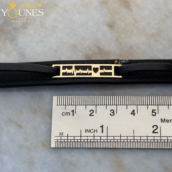 دستبند طلا چرم مردانه L158